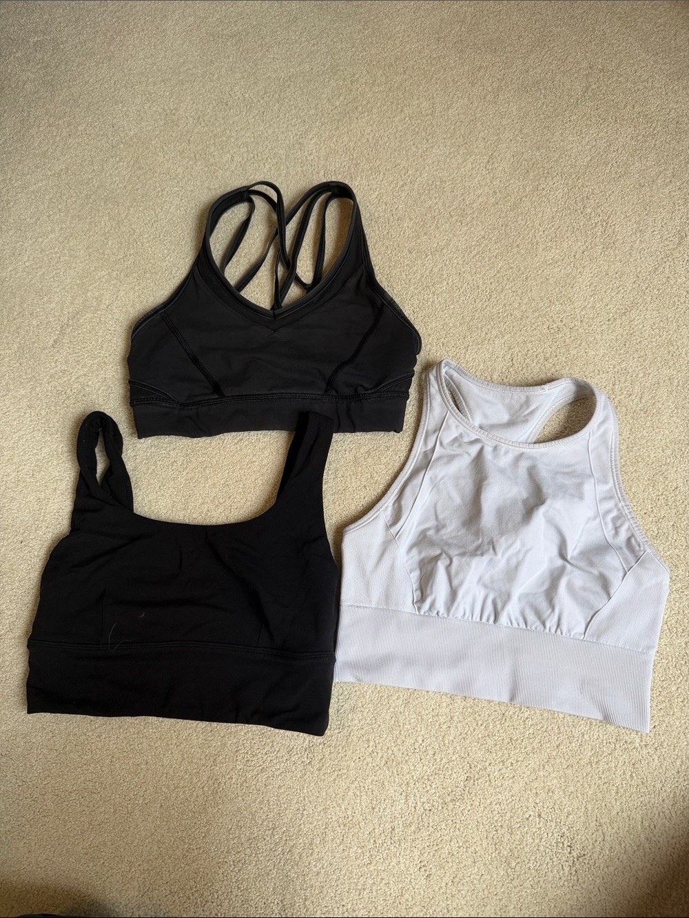 Lululemon Women’s Seamless Sports Bras - Black & White